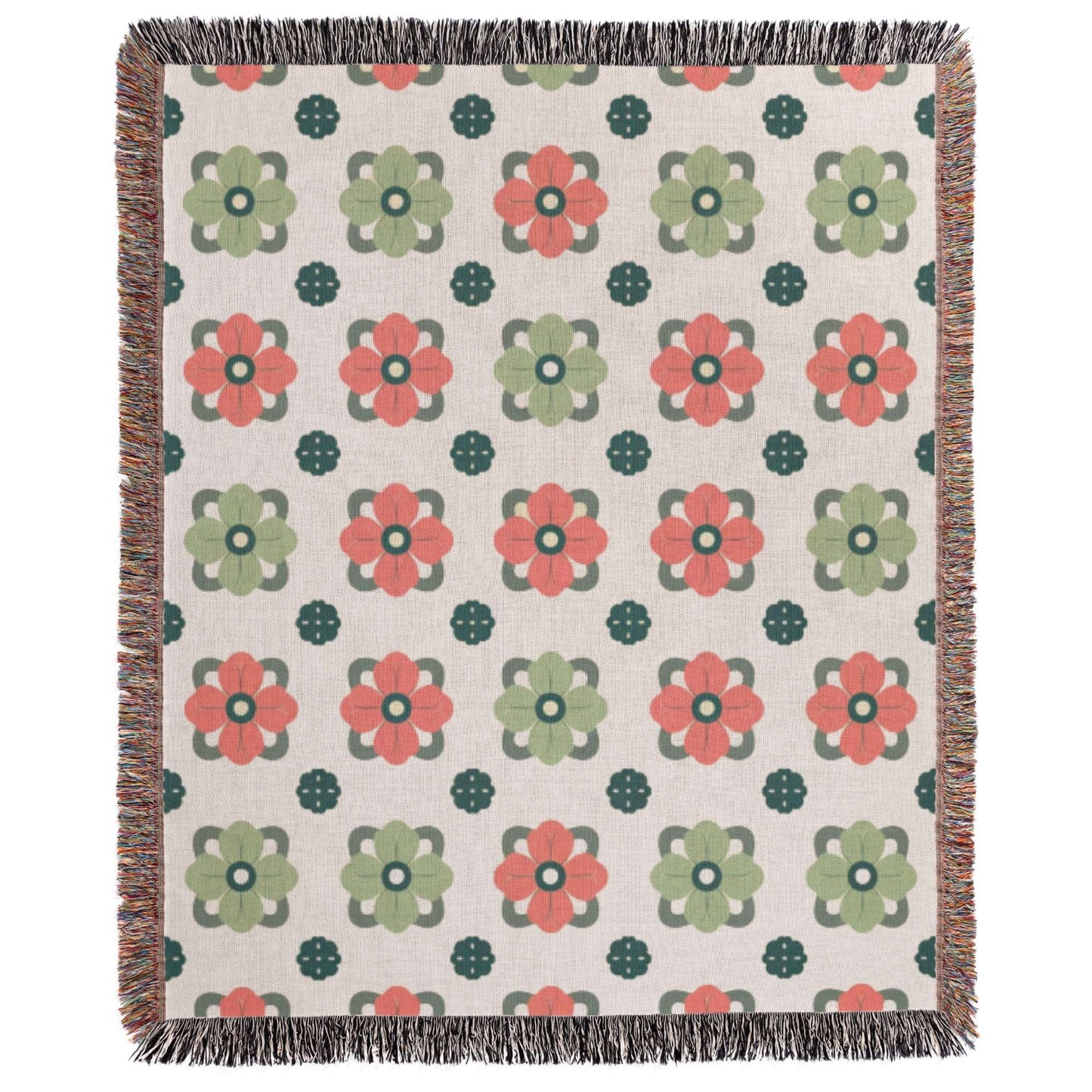 a blanket with a flower pattern on it