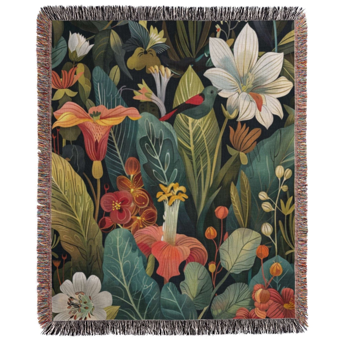 Forest Floor Magic flower Woven Blanket