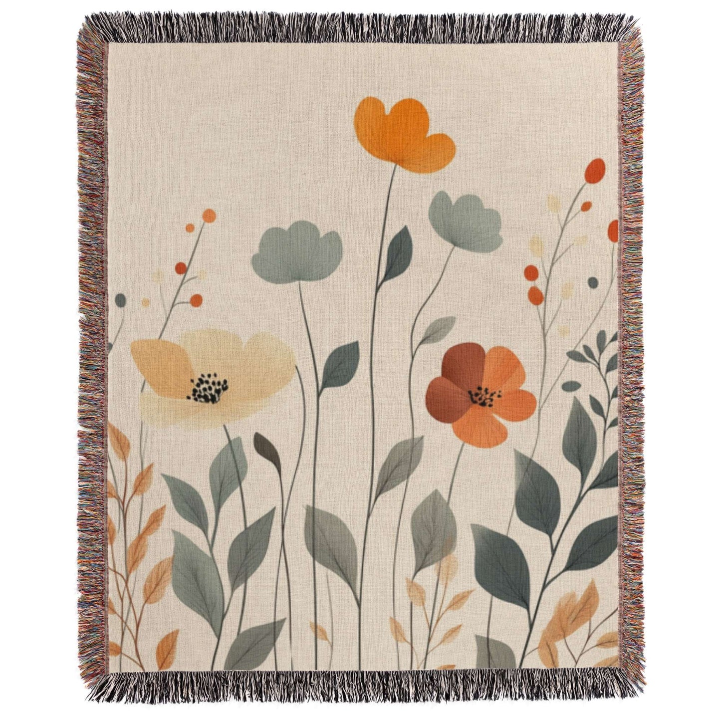 a blanket with a flower design on it